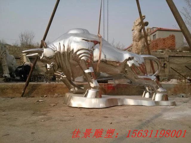 不銹鋼牛雕塑，鍛造不銹鋼牛雕塑