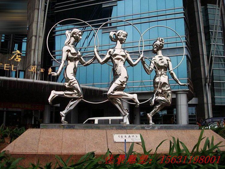 不銹鋼跳舞美女 廣場人物雕塑