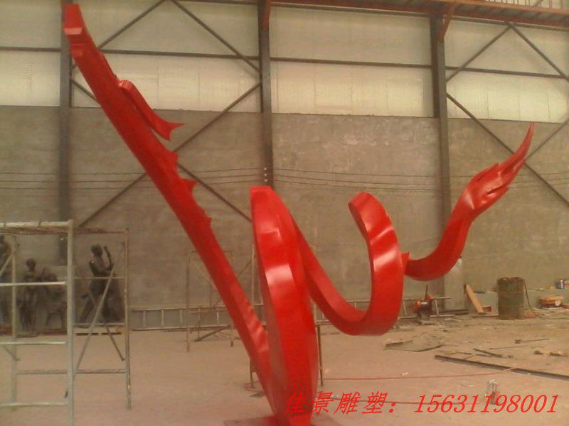 不銹鋼彩帶雕塑，不銹鋼抽象龍雕塑
