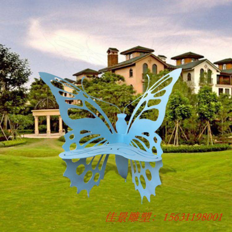 不銹鋼蝴蝶雕塑不銹鋼鏤空蝴蝶創(chuàng)意雕塑戶外庭院園林景觀裝飾擺件 (3)
