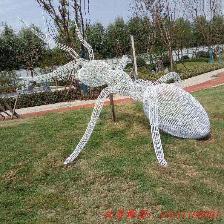不銹鋼鏤空螞蟻雕塑，公園景觀擺件 (2)
