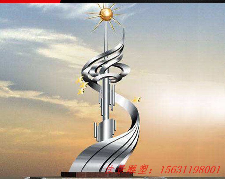 不銹鋼盤龍升華 廣場景觀雕塑 (1)