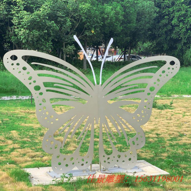 鏤空蝴蝶不銹鋼雕塑公園景觀動物擺件 (5) 鏤空蝴蝶不銹鋼雕塑公園景觀動物擺件 (5)