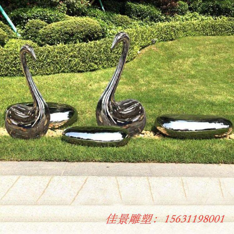 不銹鋼鏡面天鵝雕塑商場陳美裝飾金屬擺件 (2) 不銹鋼鏡面天鵝雕塑商場陳美裝飾金屬擺件 (2)
