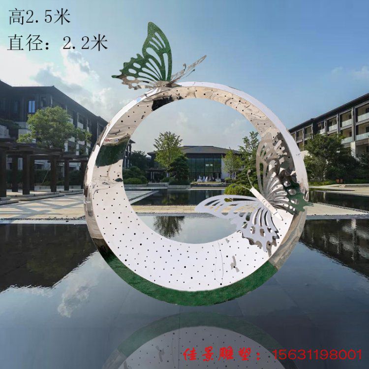 鏡面圓環(huán)雕塑不銹鋼廣場景觀雕塑 (4) 鏡面圓環(huán)雕塑不銹鋼廣場景觀雕塑 (4)