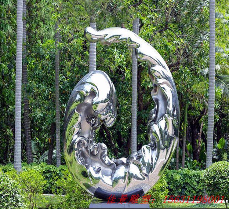 創(chuàng)意浪花公園景觀雕塑，不銹鋼雕塑