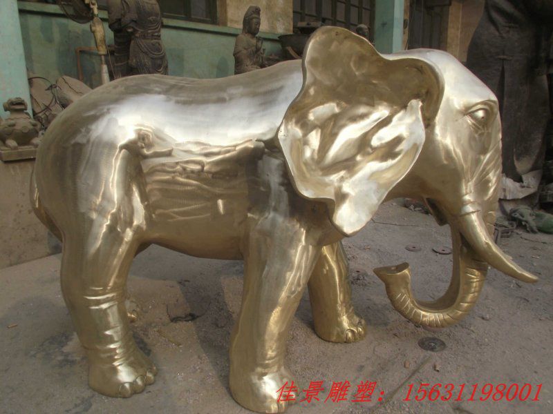 不銹鋼大象雕塑，公園不銹鋼動物雕塑