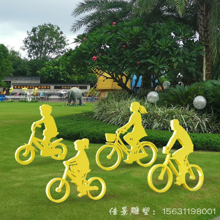 定制不銹鋼人物一家四口騎自行車運動雕塑戶外公園林景觀美陳擺件31564 定制不銹鋼人物一家四口騎自行車運動雕塑戶外公園林景觀美陳擺件31564