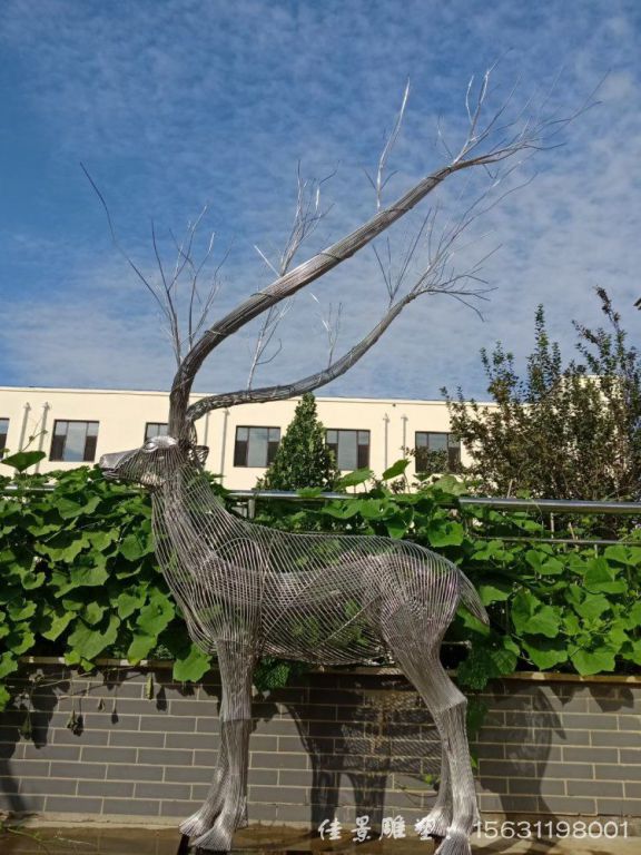 不銹鋼大型麋鹿雕塑公園動物樹枝鹿雕塑 (4) 不銹鋼大型麋鹿雕塑公園動物樹枝鹿雕塑 (4)