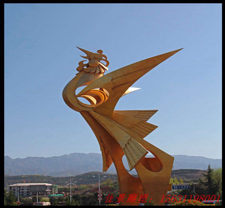 不銹鋼翱翔天空 公園動(dòng)物擺件