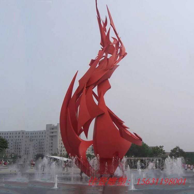 室外大型創(chuàng)意鳳凰雕塑不銹鋼鳳舞九天雕塑