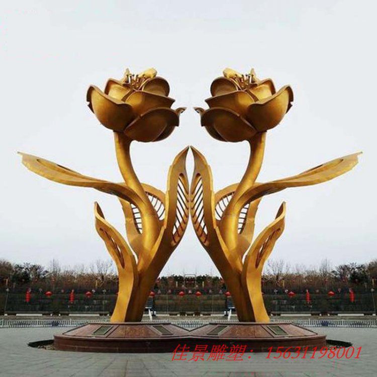 廣場(chǎng)公園園林創(chuàng)意景觀藝術(shù)雕塑不銹鋼花朵雕塑 (1)