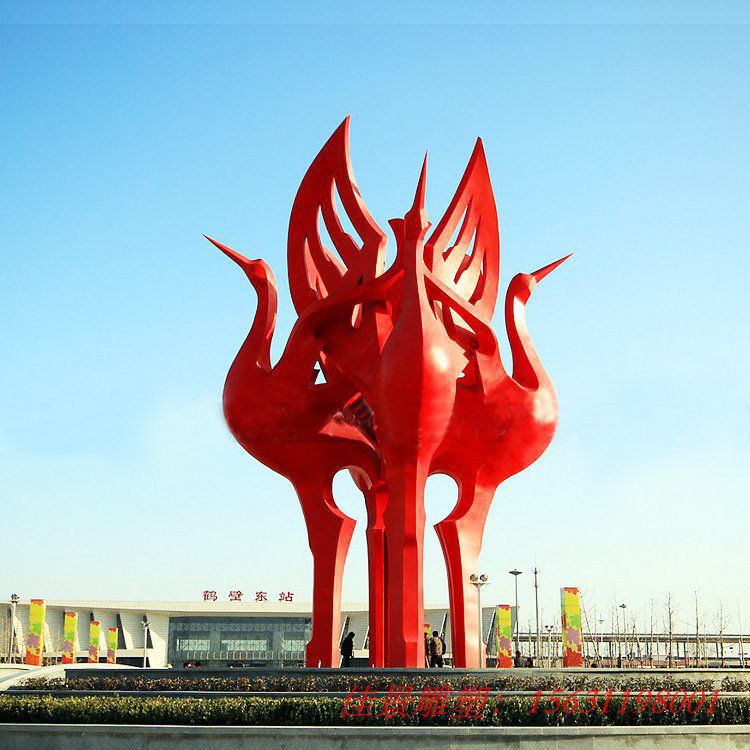 紅色不銹鋼仙鶴雕塑 噴漆動(dòng)物不銹鋼雕塑 景觀不銹鋼雕塑 紅色不銹鋼仙鶴雕塑 噴漆動(dòng)物不銹鋼雕塑 景觀不銹鋼雕塑