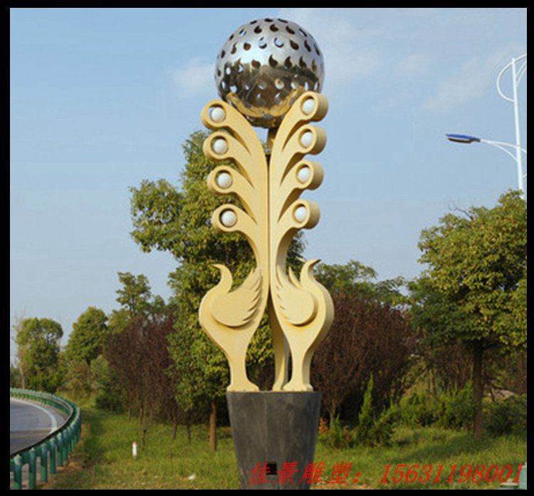 不銹鋼公雞抽象 公園景觀雕塑