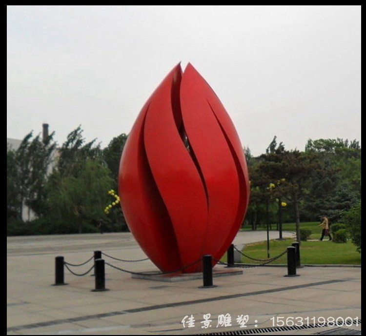 不銹鋼抽象樹葉雕塑，廣場景觀不銹鋼