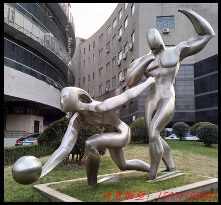 不銹鋼抽象踢球 廣場景觀雕塑 不銹鋼抽象踢球 廣場景觀雕塑