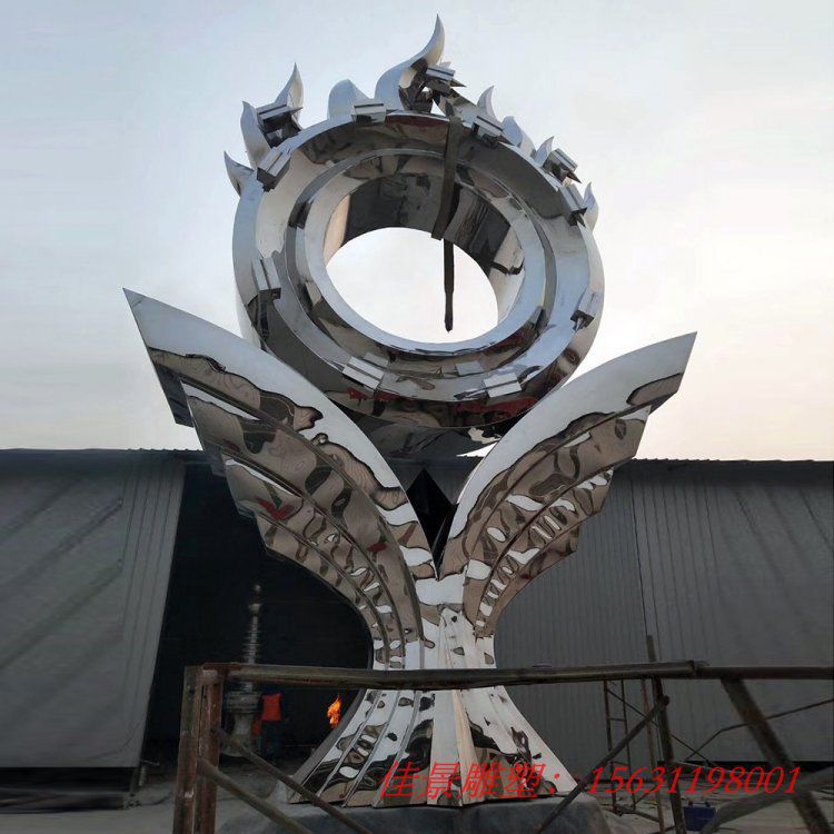 大型園林不銹鋼雕塑廣場(chǎng)公園景觀雕塑加工定制 (1)
