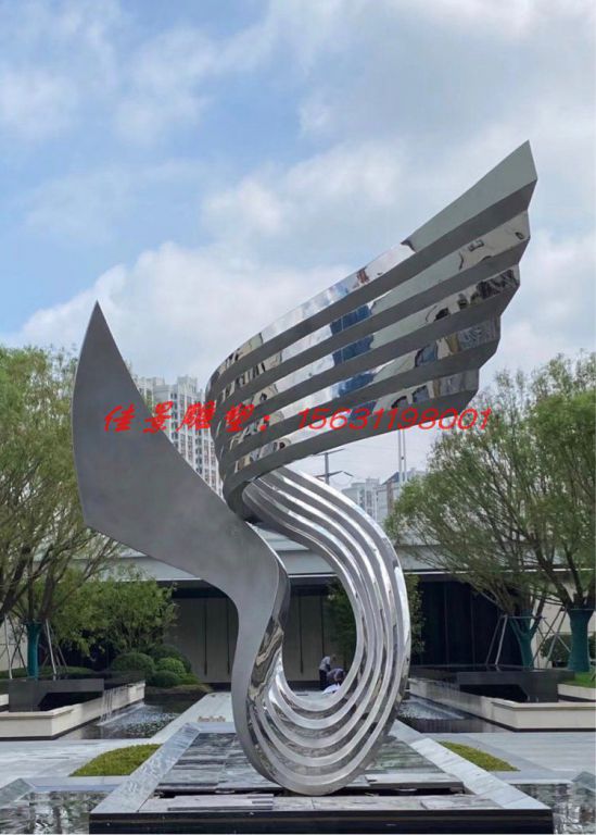 不銹鋼彩帶雕塑戶外廣場金屬擺件 (4)