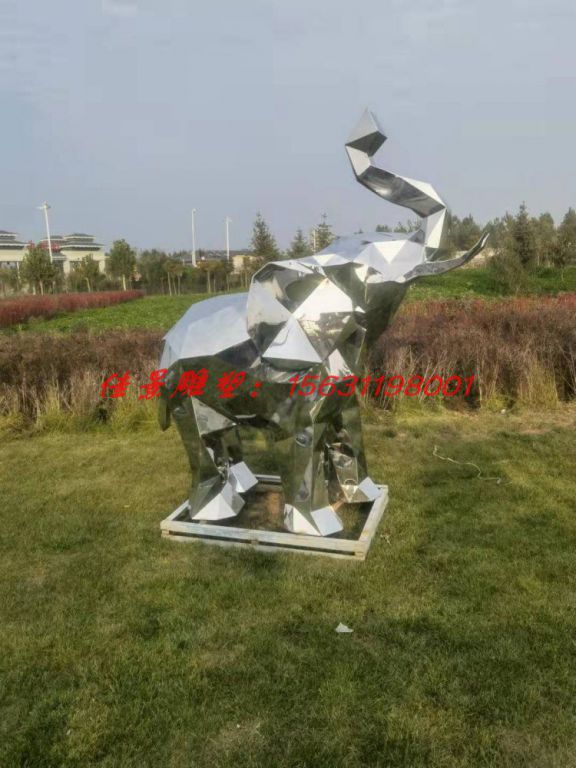 不銹鋼大象雕塑公園景觀大型動物雕塑 (1) 不銹鋼大象雕塑公園景觀大型動物雕塑 (1)