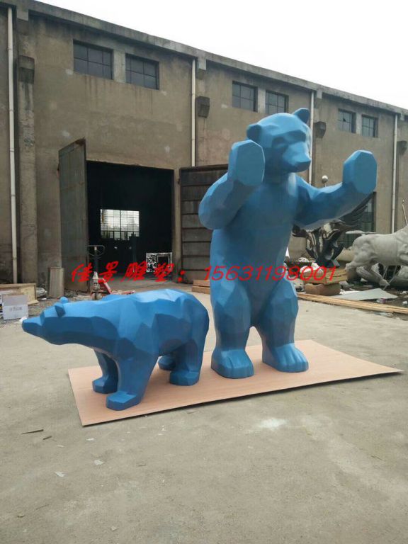 不銹鋼大狗熊雕塑不銹鋼網(wǎng)紅熊雕塑 (3)