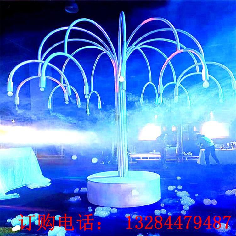 戶外不銹鋼 煙泡樹(shù) 網(wǎng)紅煙霧泡泡樹(shù) 商場(chǎng)地產(chǎn) 雕塑 燈光 (3)