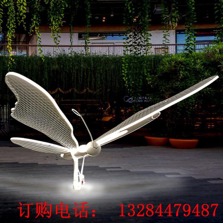 戶外不銹鋼發(fā)光蝴蝶園林景觀小品裝飾花園不銹鋼雕塑定制 (5)