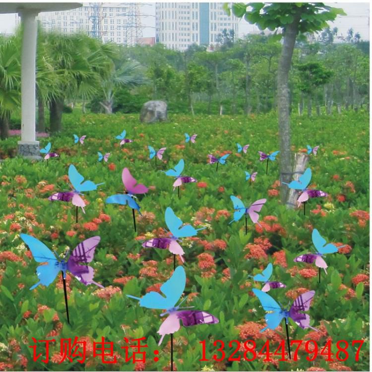 花園擺件庭院不銹鋼仿真蝴蝶創(chuàng)意立體插件戶外園林景觀家居裝飾品 (1)
