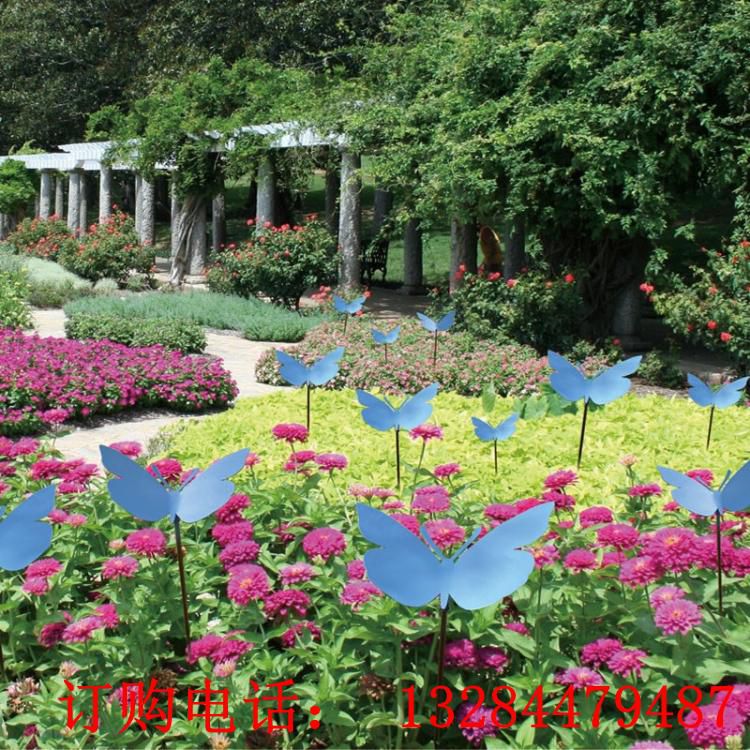 花園擺件庭院不銹鋼仿真蝴蝶創(chuàng)意立體插件戶外園林景觀家居裝飾品 (5)