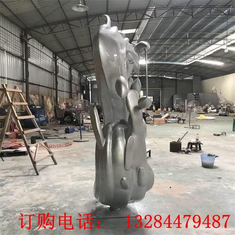 不銹鋼浪花雕塑 酒店會所水滴抽象擺件 大堂別墅庭院 (5)