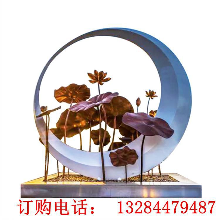 不銹鋼流水船雕塑定制金屬發(fā)光水幕帆船小舟鏤空造型園林景觀定做 (5)