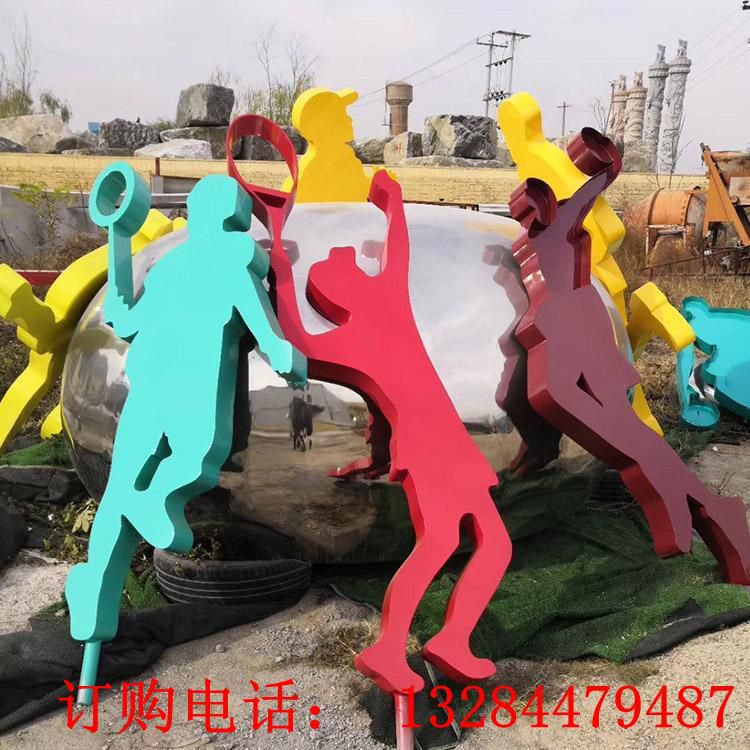 不銹鋼人物雕塑 運動主題素材室外擺件 來圖可定制 (4)