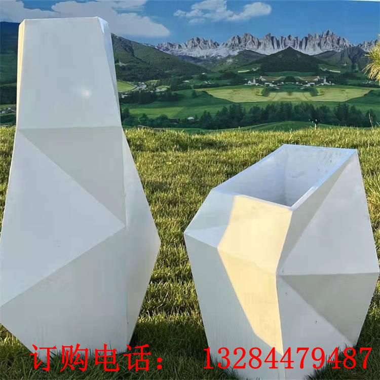 抽象幾何花盆雕塑 戶(hù)外廣場(chǎng)公園景觀園林裝飾擺件 (3)