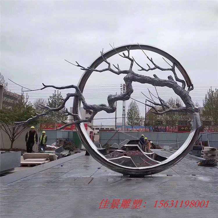 不銹鋼廣場大型圓環(huán)雕塑