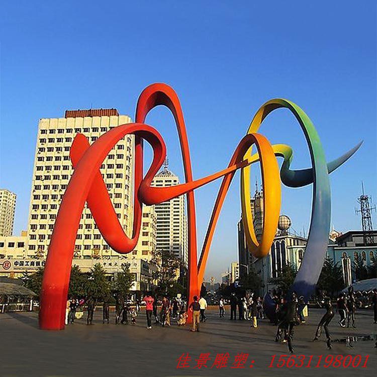 不銹鋼抽象絲綢雕塑