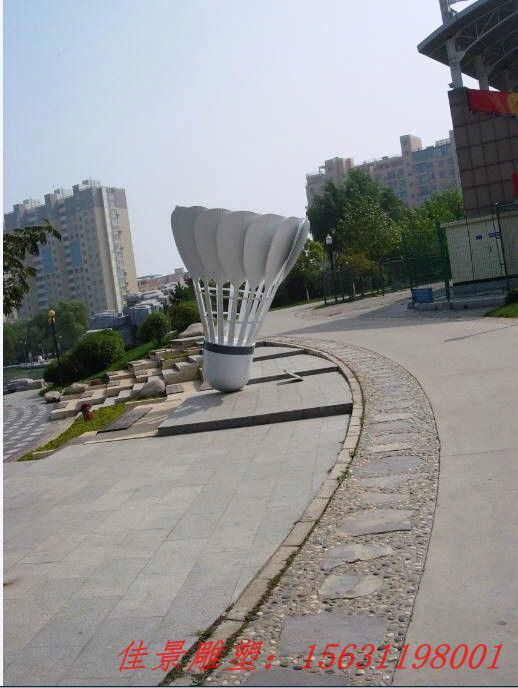 不銹鋼大型羽毛球雕塑