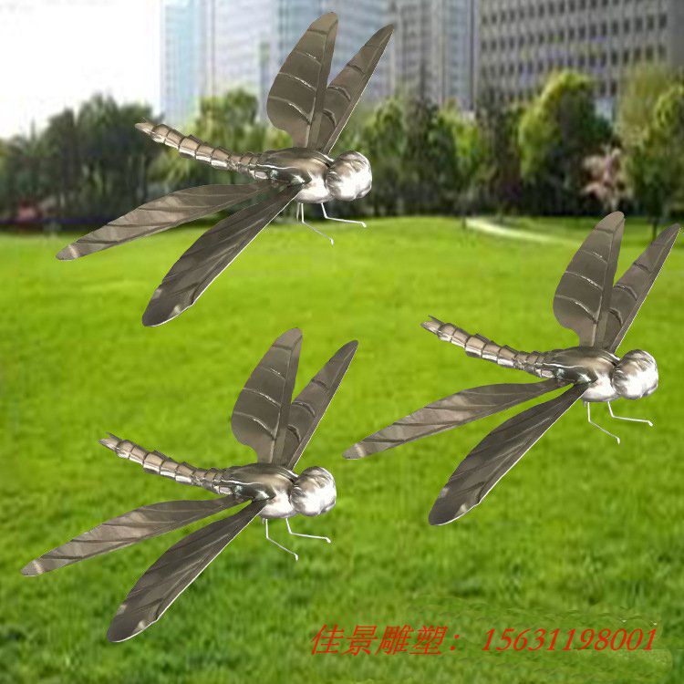 不銹鋼鏡面蜻蜓雕塑
