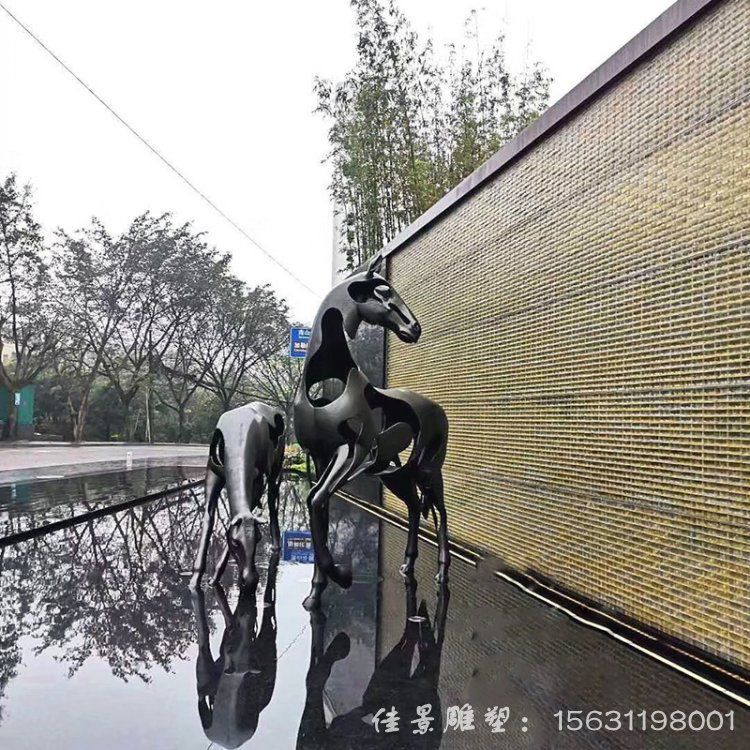公園不銹鋼編織鏤空馬雕塑