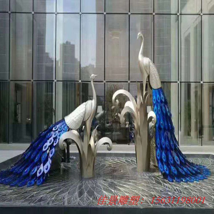 不銹鋼抽象孔雀雕塑