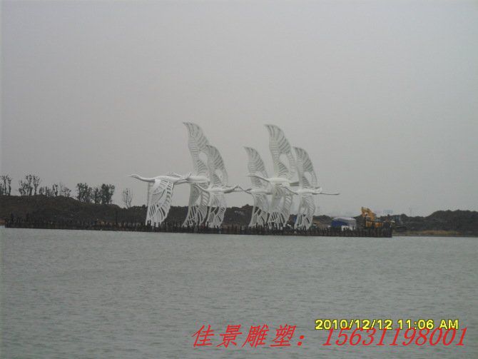 不銹鋼廣場(chǎng)抽象白鷺雕塑