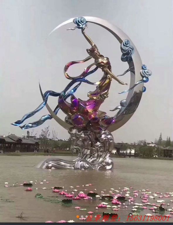 廣場(chǎng)不銹鋼仙女雕塑