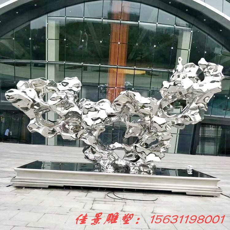 不銹鋼公園抽象太湖石雕塑