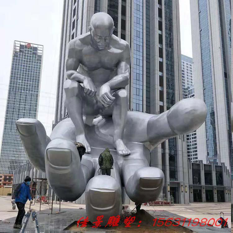 不銹鋼城市抽象人物雕塑