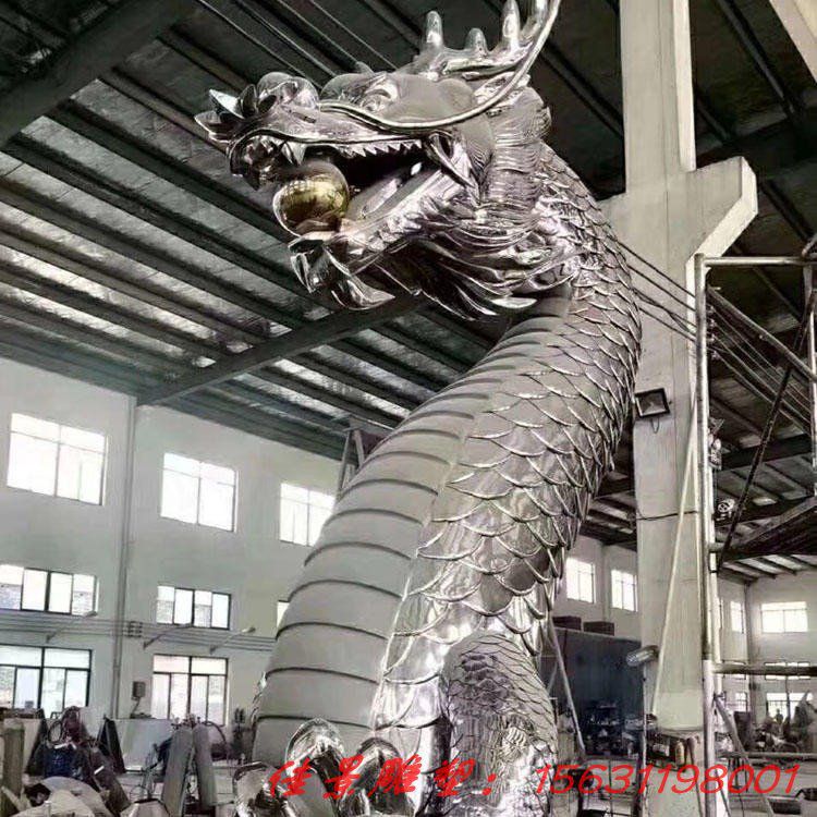大型城市景觀不銹鋼抽象龍雕塑