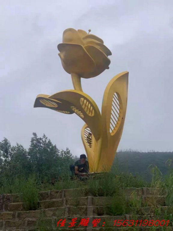 城市景觀不銹鋼花朵雕塑