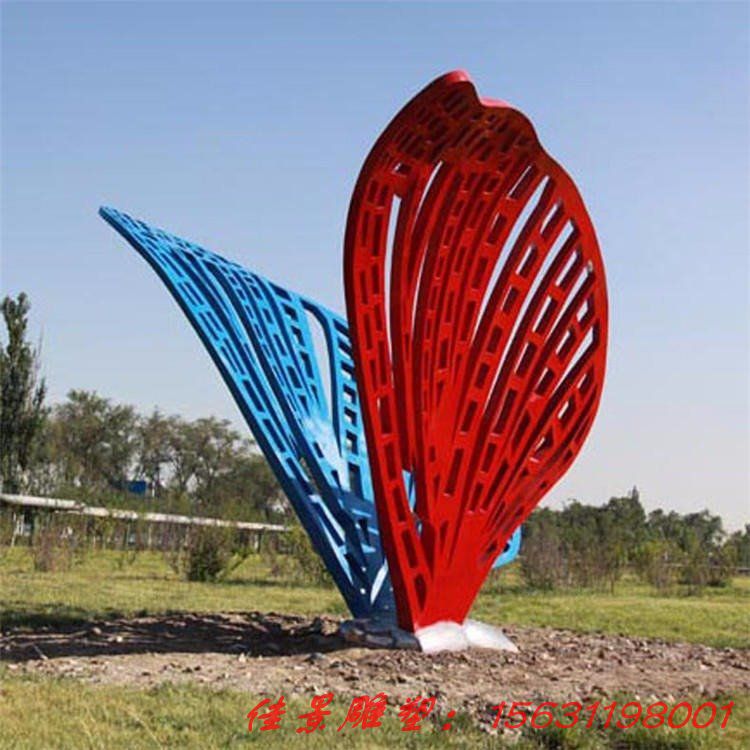 不銹鋼城市抽象鏤空蝴蝶雕塑