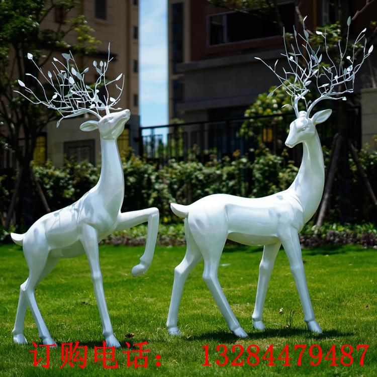 不銹鋼梅花鹿創(chuàng)意鏡面雕塑