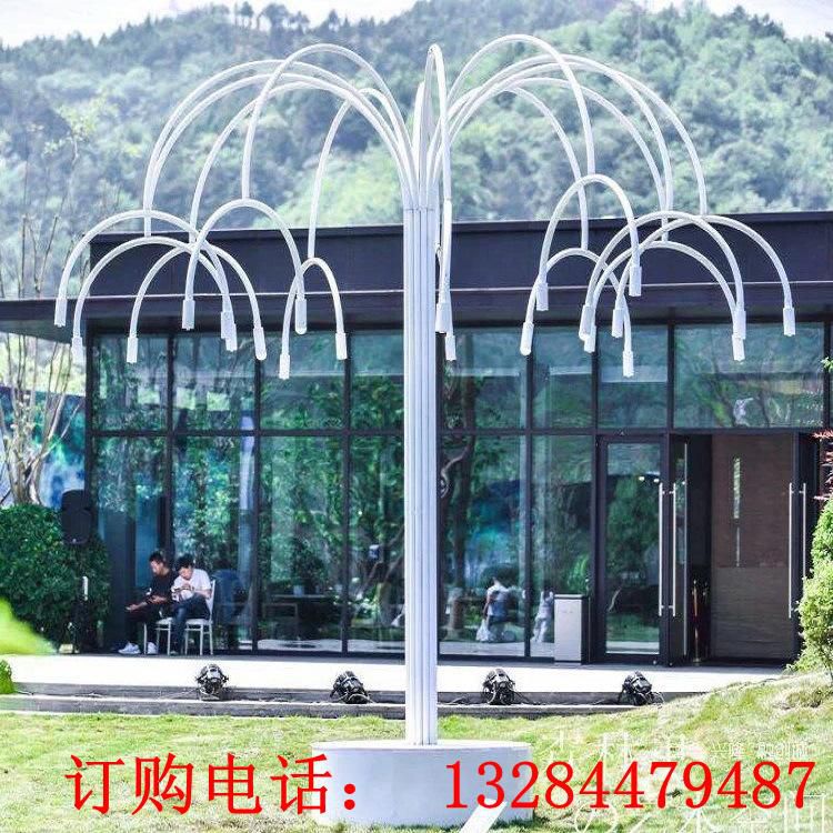 不銹鋼網(wǎng)紅煙霧泡泡樹雕塑