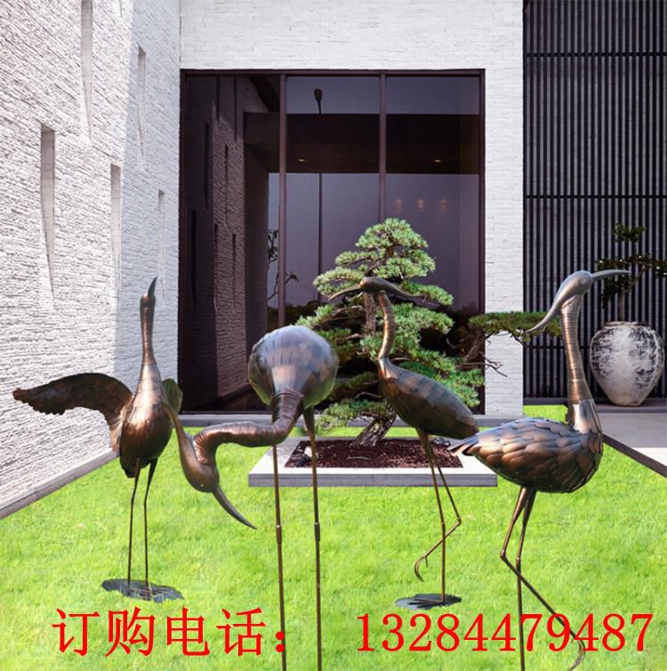 不銹鋼仙鶴動(dòng)物雕塑