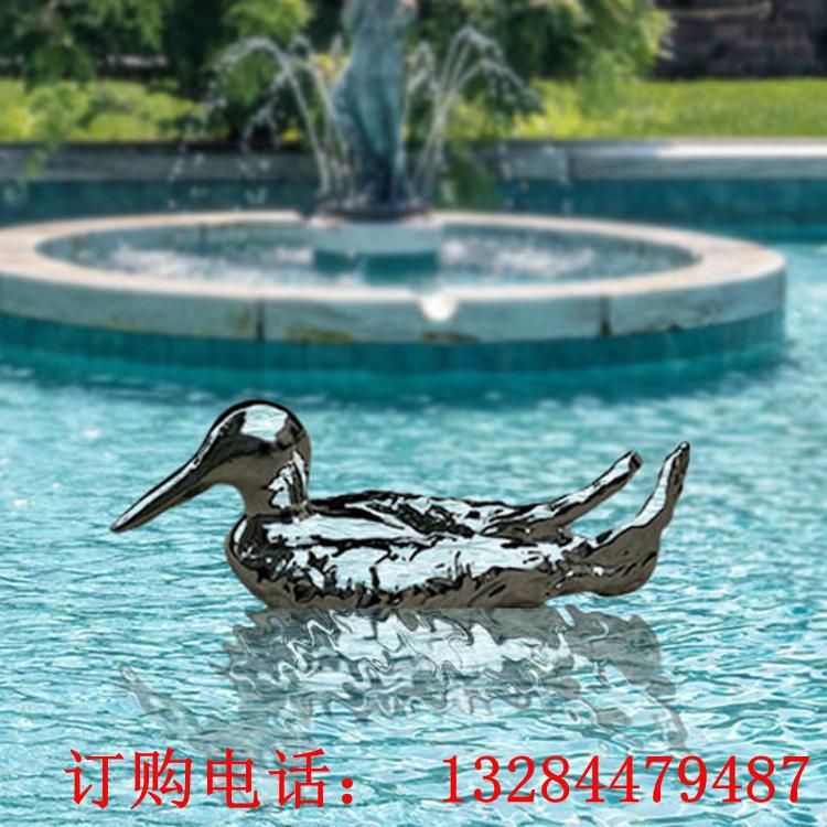 不銹鋼鏡面鴨子動(dòng)物造型雕塑