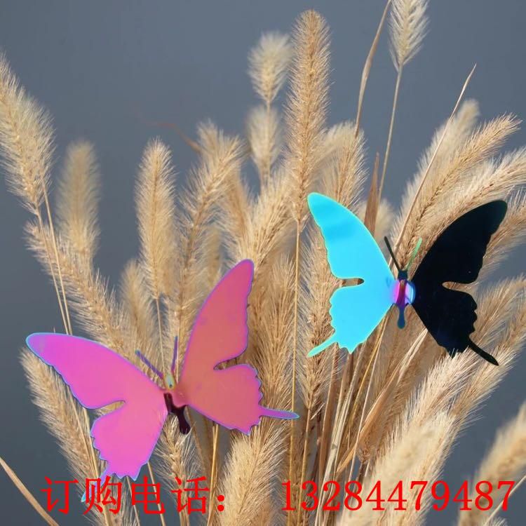 不銹鋼蝴蝶噴漆昆蟲(chóng)雕塑